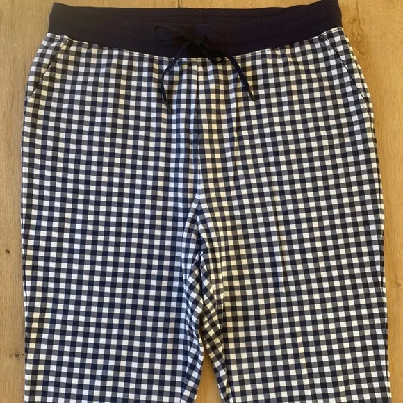 Draper James Gingham sweatpants Nassau Navy XL NWOT - Picture 3 of 8